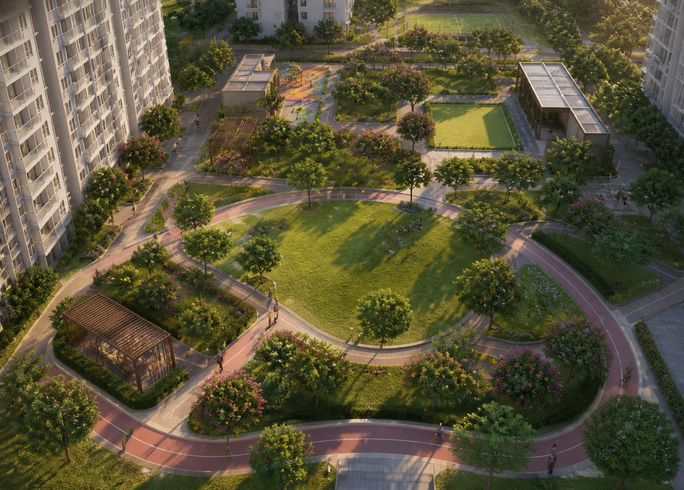 Landscaped Open Greens & Gardens